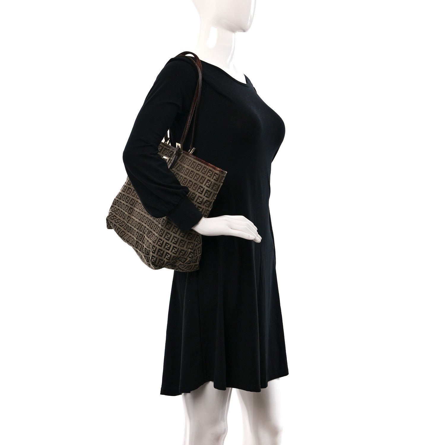 Fendi Zucchino Shopping Tote Tobacco Brown 2 of 9