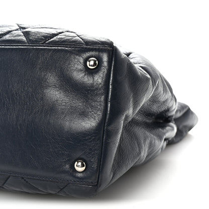 Chanel Lambskin Quilted Hidden Chain Tote Navy 9 of 9