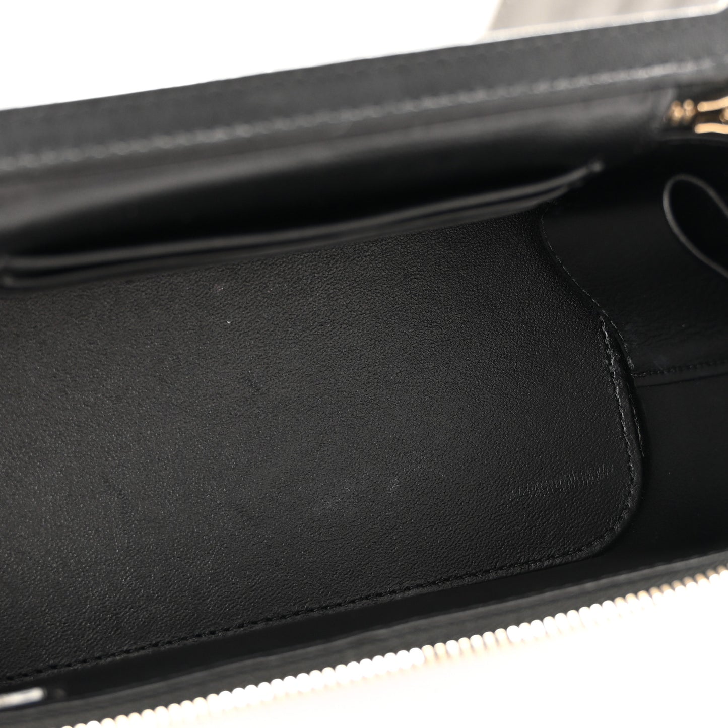 Lambskin Quilted Metal Small Top Handle Vanity Case With Chain Black