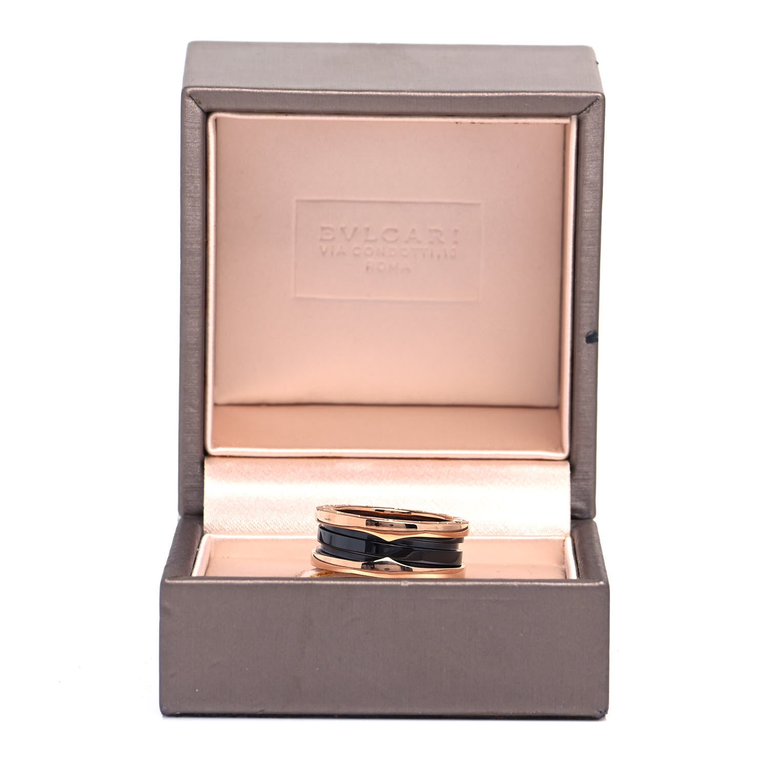 Bulgari 18K Rose Gold Black Ceramic B.Zero1 Two-Band Ring 52 6 6 of 6