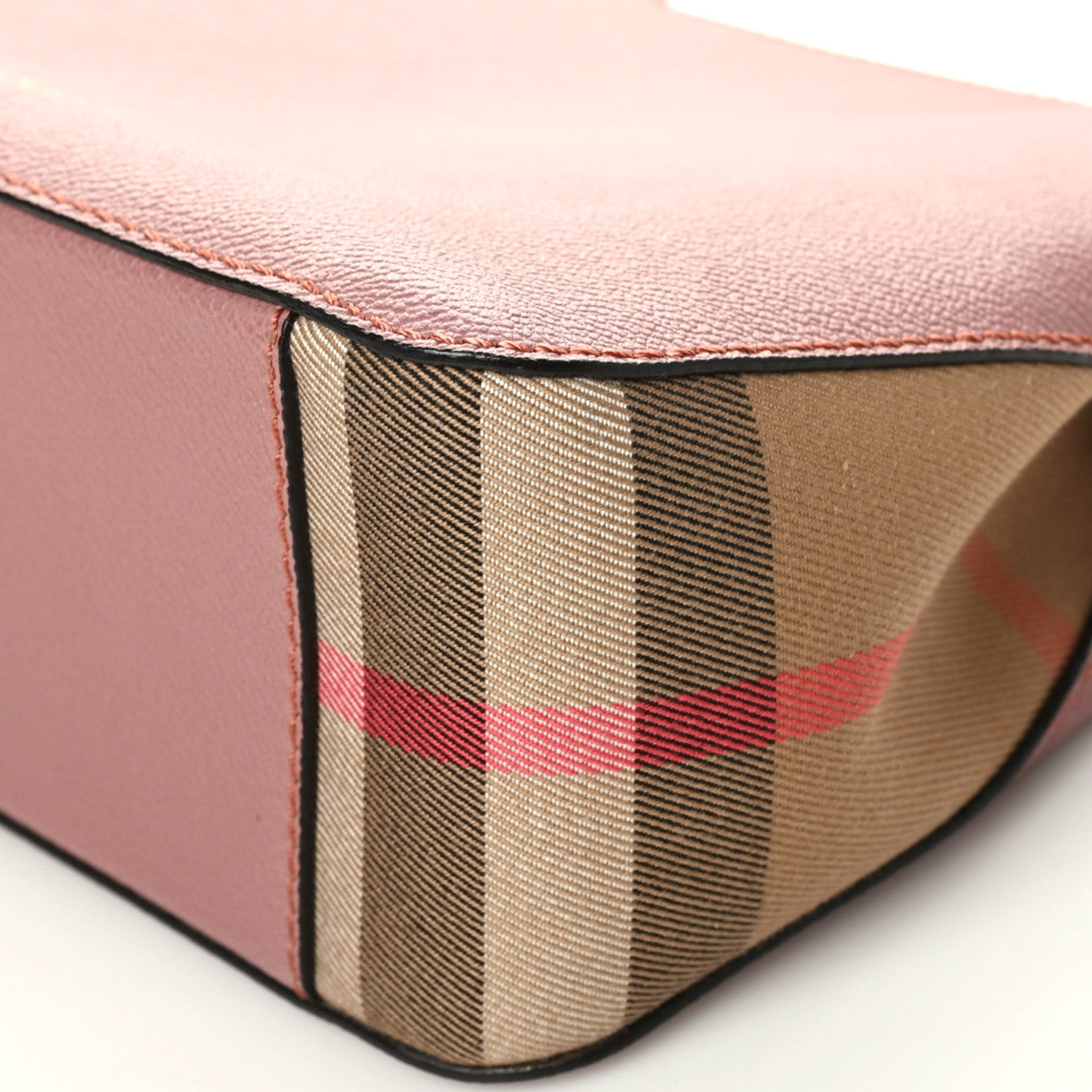 Soft Grain Calfskin House Check Small Helmsley Crossbody Dusty Pink