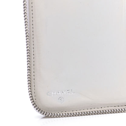Chanel Lambskin Camellia Embossed Zip Around Organizer Wallet Off White 4 of 7