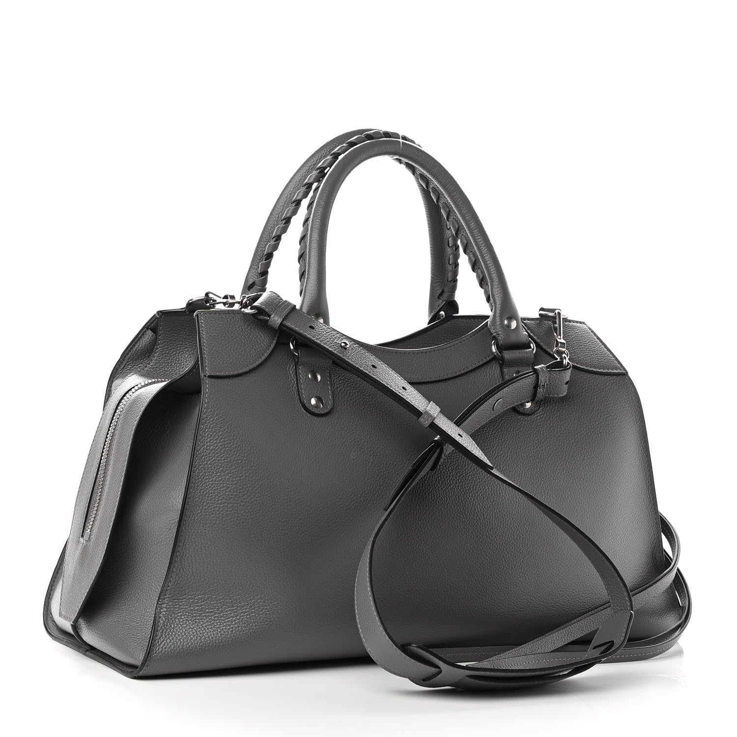 Balenciaga Grained Calfskin Neo Classic Silver Hardware Medium City Dark Grey 3 of 8
