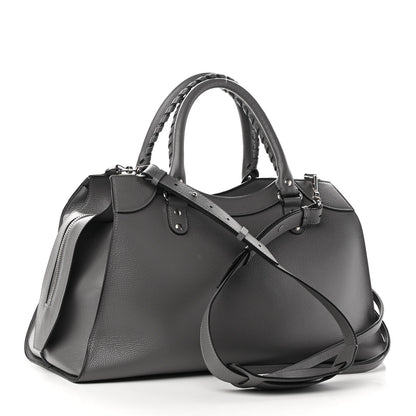 Balenciaga Grained Calfskin Neo Classic Silver Hardware Medium City Dark Grey 3 of 8