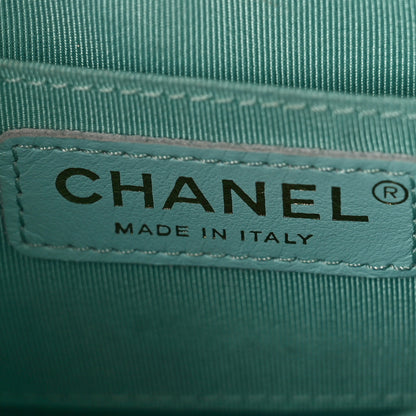 Chanel Lambskin Quilted Small Circular Handle Bag Blue 5 of 9