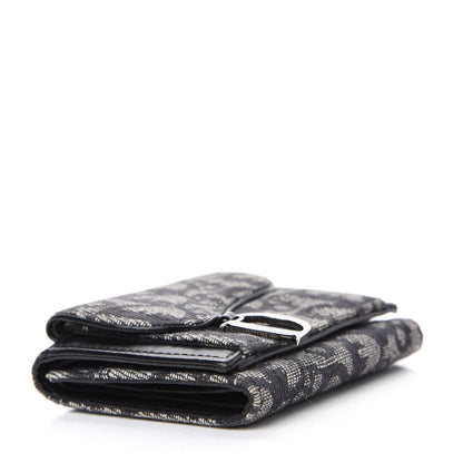 Christian Dior Monogram Compact Saddle Wallet Black 4 of 6
