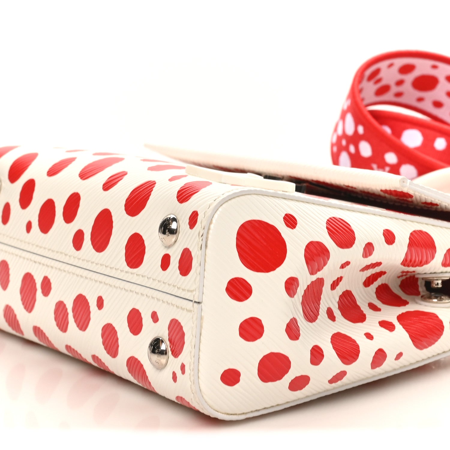Louis Vuitton LV X YK Monogram Kusama Epi Cluny Mini White Red 9 of 9