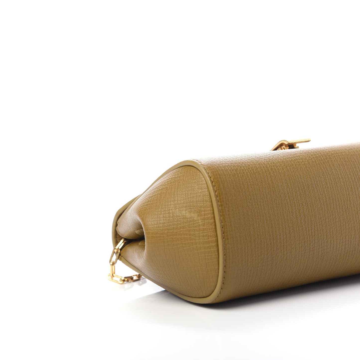 Textured Calfskin The Mini Angle Shoulder Bag Moutarde