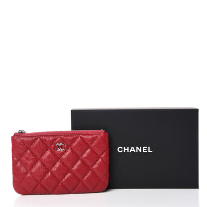 Chanel Caviar Quilted Small Cosmetic Case Dark Red 10 of 10
