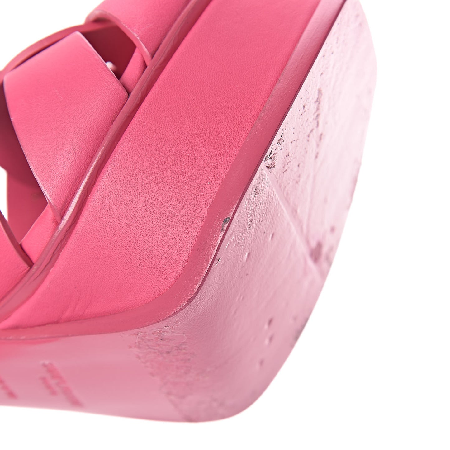 Grained Calfskin Tribute 105 Platform Sandals 38 Rose Clair