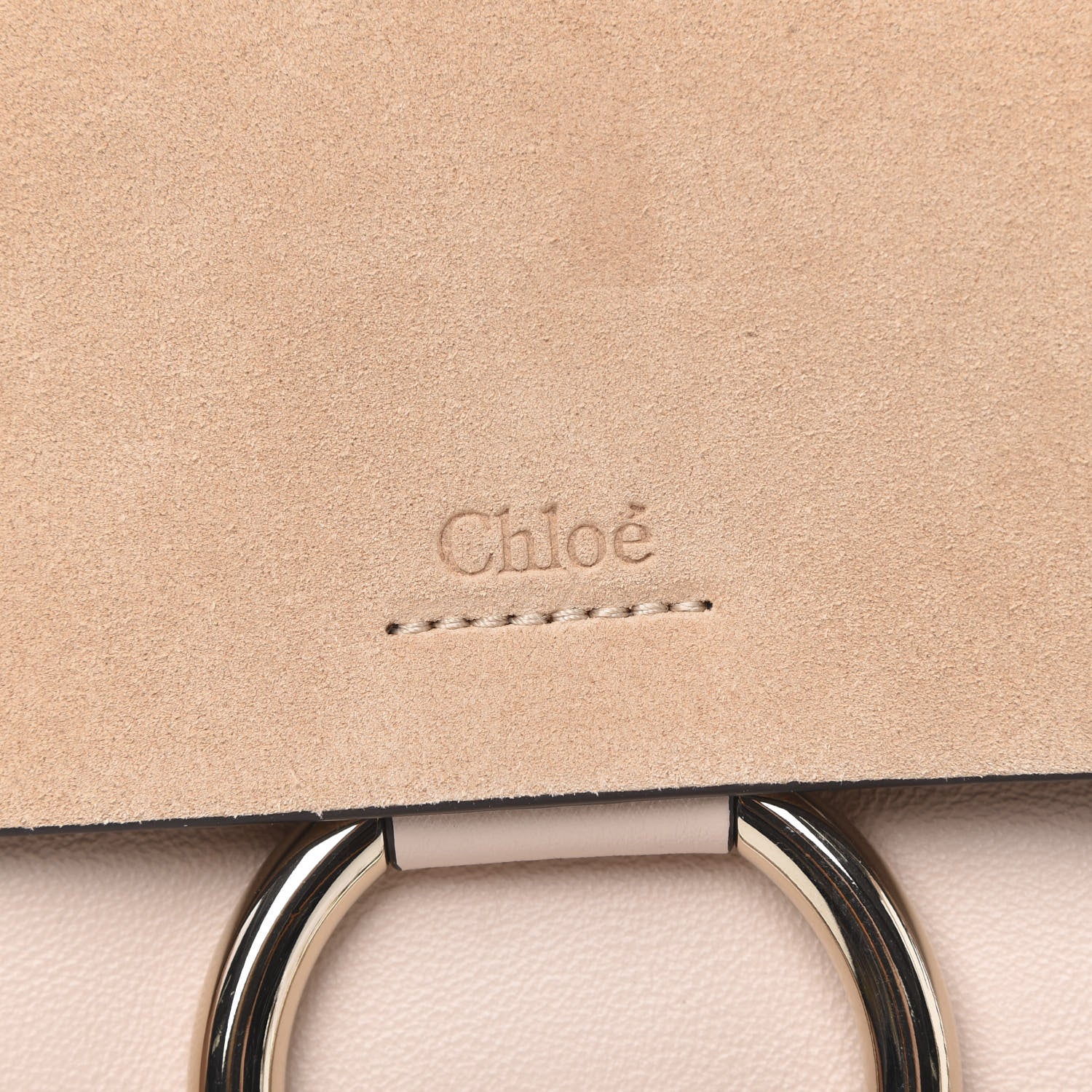Chloe Suede Calfskin Small Faye Shoulder Bag Cement Pink 7 of 9