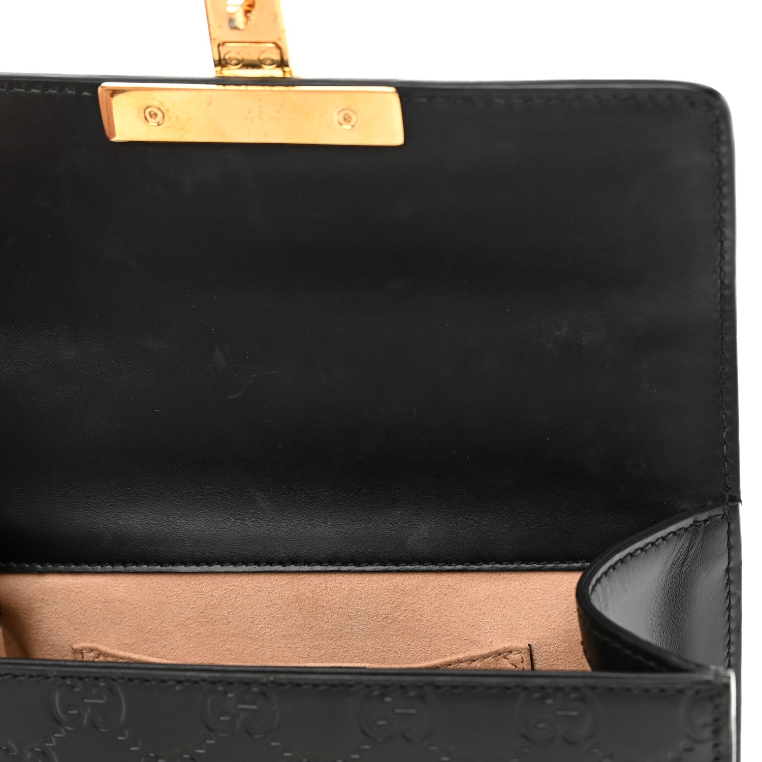 Gucci Guccissima Small Padlock Shoulder Bag Black 12 of 14