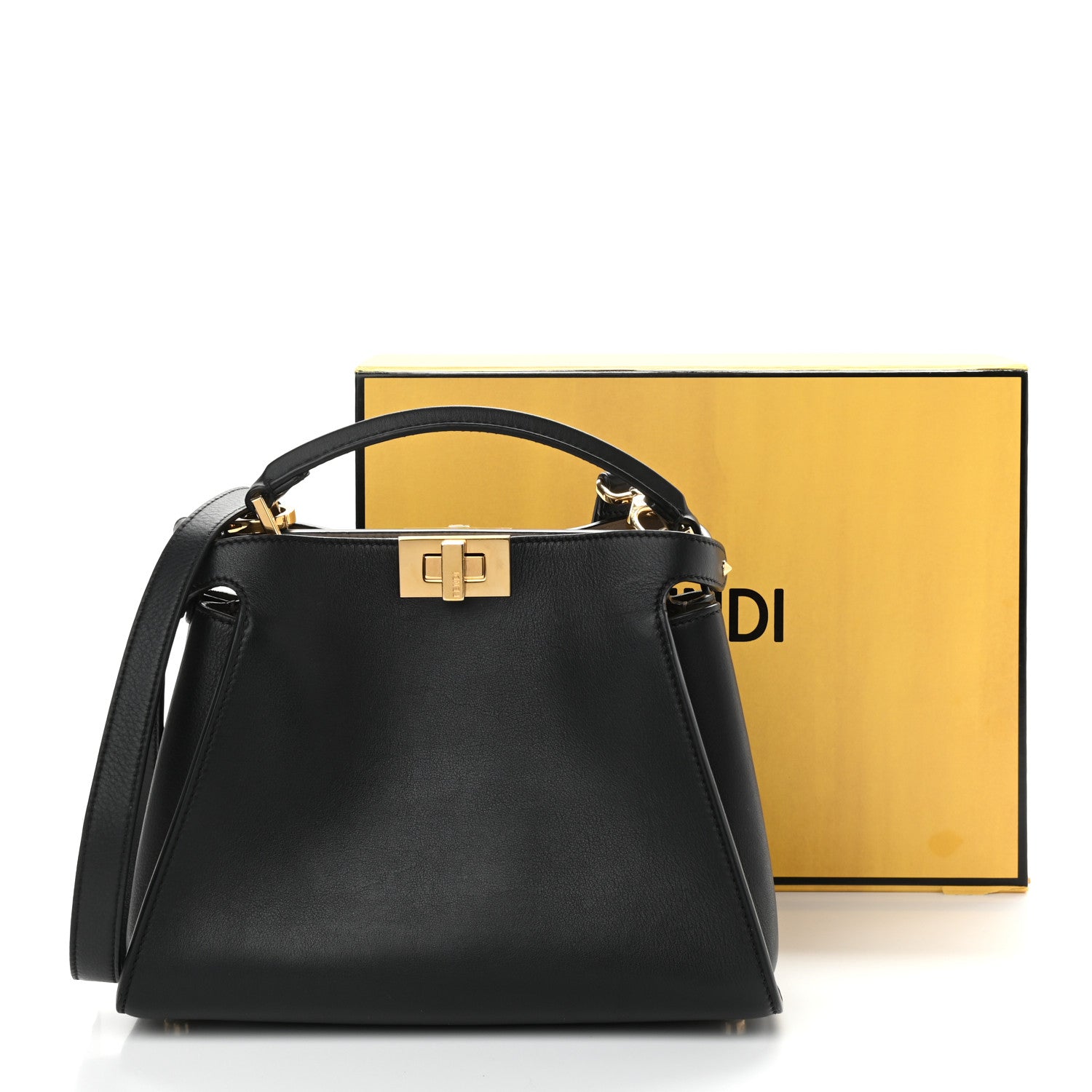 Fendi Vitello Medium Peekaboo Iconic Essentially Satchel Black 11 of 11