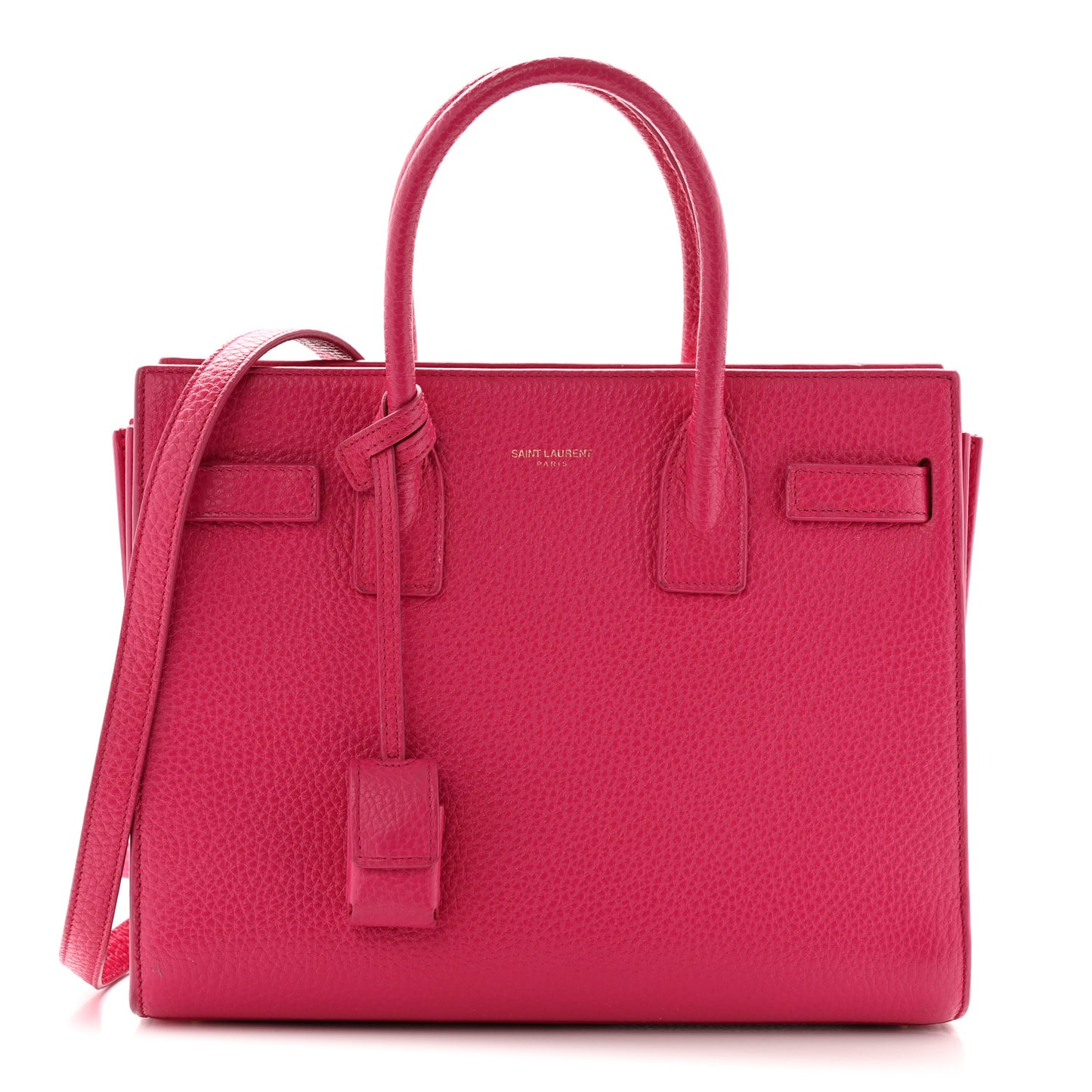 Grained Calfskin Baby Sac De Jour Lipstick Fuchsia