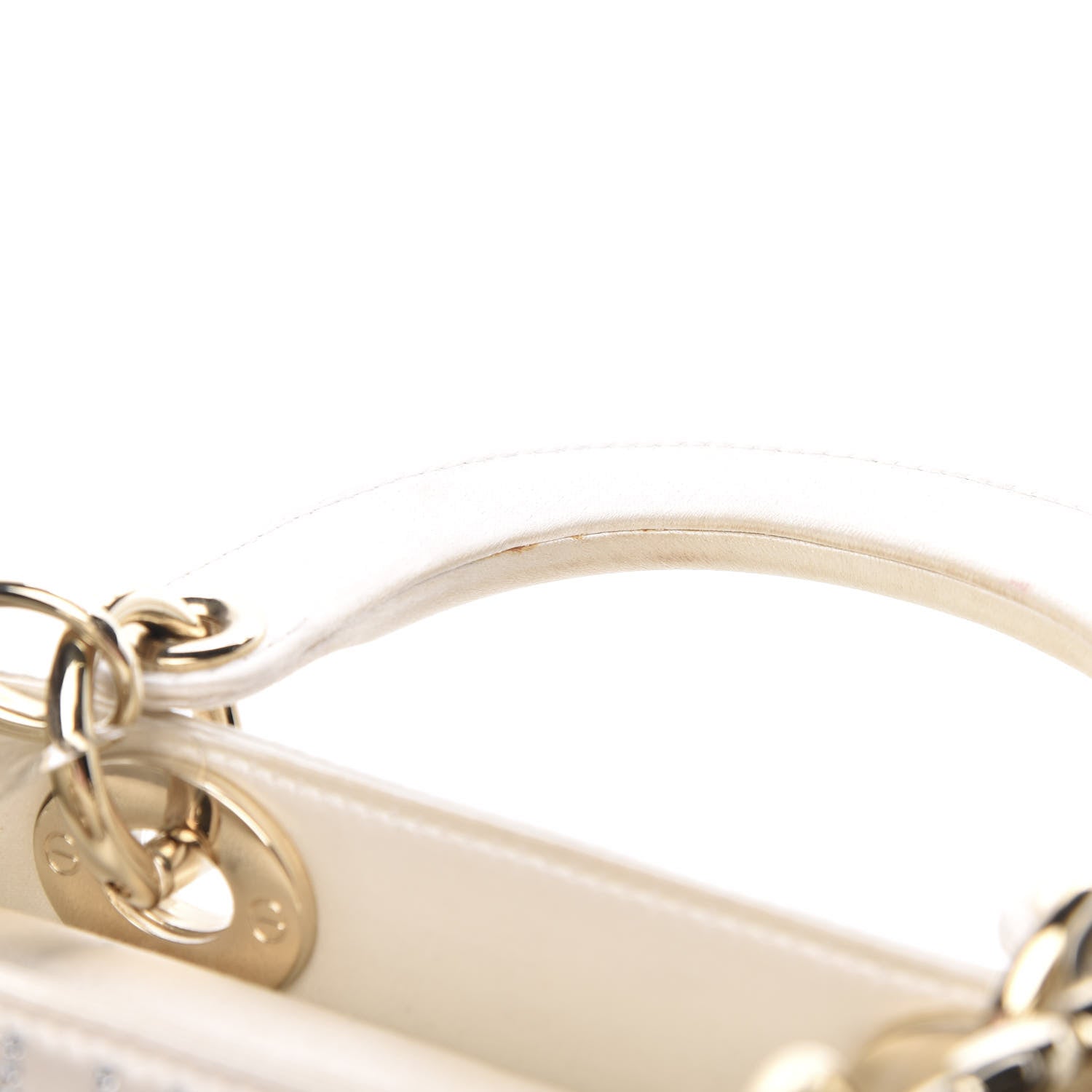 Christian Dior Satin Crystal Cannage Mini Lady Dior White 9 of 13