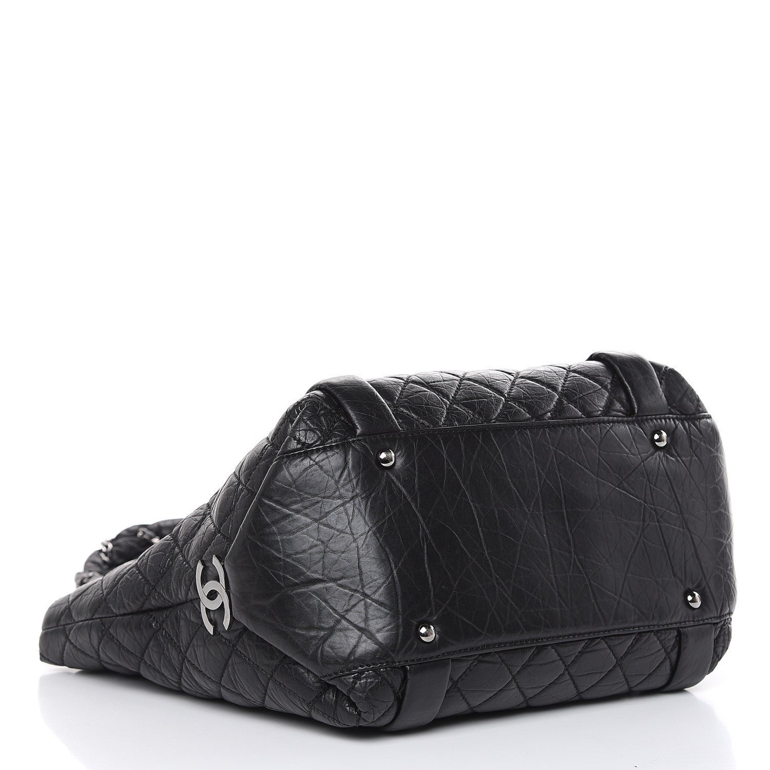 Chanel Distressed Lambskin Vintage Ligne L Lady Braid Tote Black 5 of 10