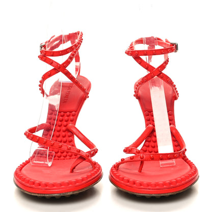 Bottega Veneta Lambskin Studded Multi Strap 90mm Sandals 37 Tomato 4 of 10