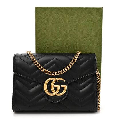 Gucci Calfskin Matelasse GG Marmont Chain Wallet Black 20 of 20