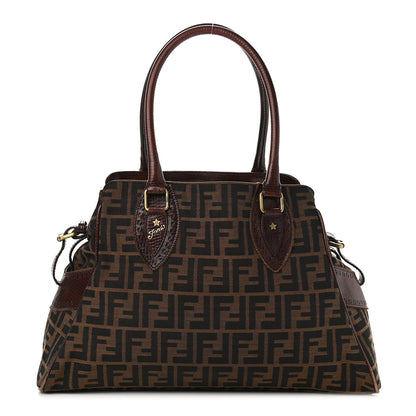 Fendi Zucca Calfskin Lizard Shoulder Bag Tobacco 1 of 12