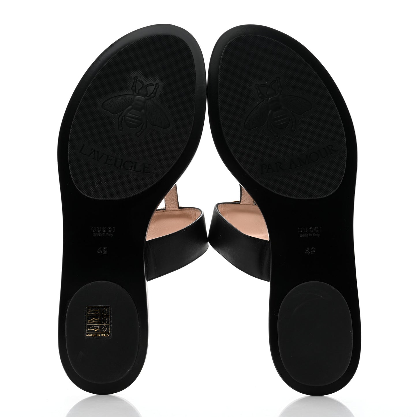 Calfskin GG Marmont Thong Sandals 42 Black