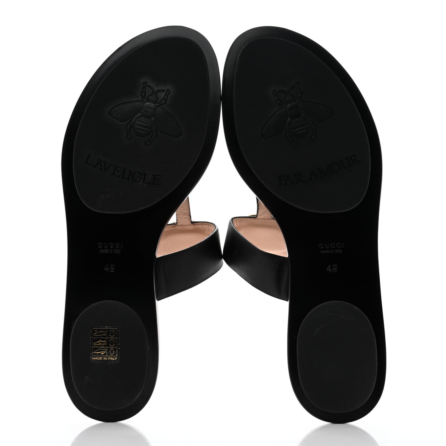 Gucci Calfskin GG Marmont Thong Sandals 42 Black 5 of 7