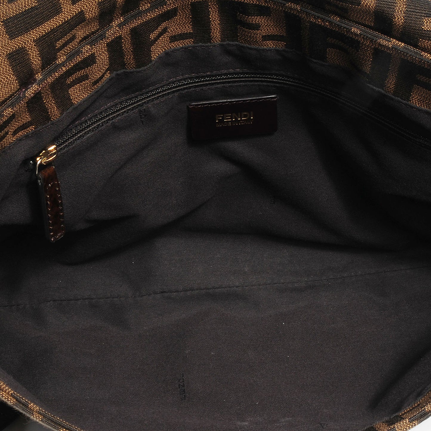 Zucca Patent Large Mia Shoulder Flap Tobacco