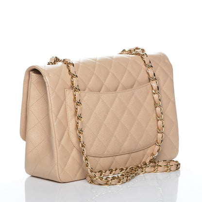 Chanel Caviar Quilted Jumbo Single Flap Beige Clair 3 of 7