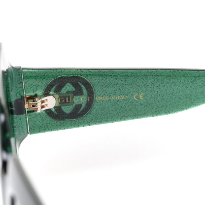 Gucci Glitter Acetate Square Frame Sunglasses GG0053S Green 6 of 9