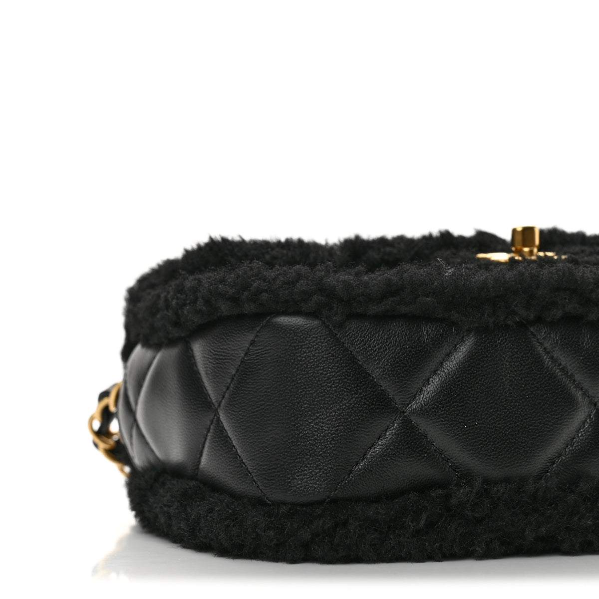Chanel Shearling Lambskin Quilted Mini Furry Coco Flap Black 9 of 10
