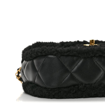 Chanel Shearling Lambskin Quilted Mini Furry Coco Flap Black 9 of 10