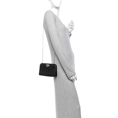Salvatore Ferragamo Calfskin Diana Mini Clutch Black 2 of 10