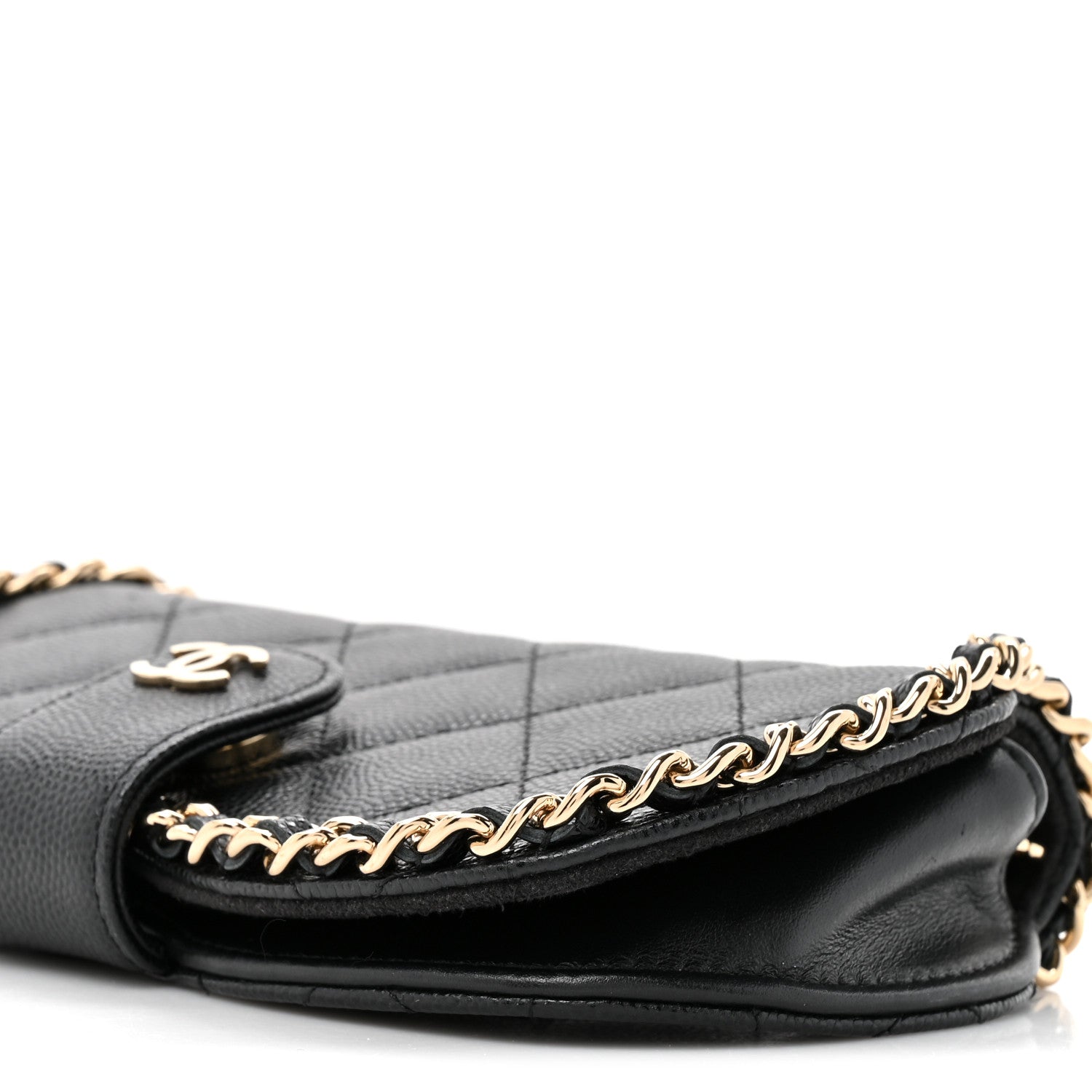 Chanel Caviar Quilted Chain Glasses Case Black 9 of 11