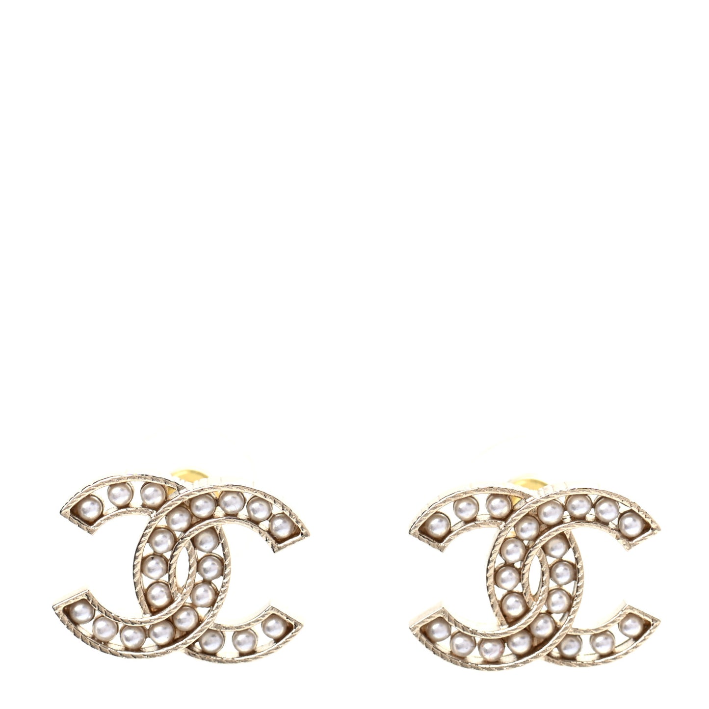 Pearl CC Earrings Gold
