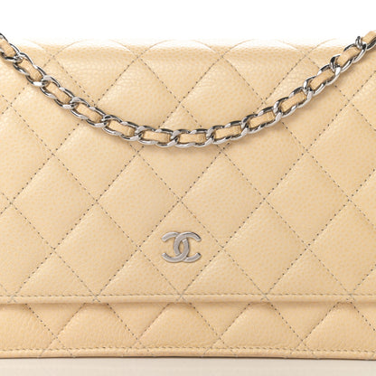 Chanel Caviar Quilted Wallet On Chain WOC Beige 9 of 17