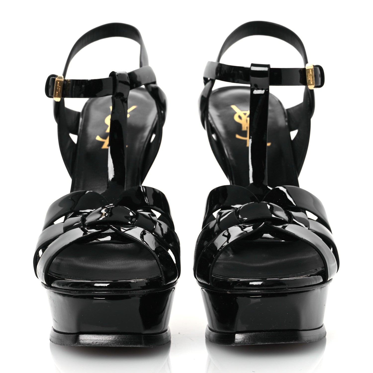 Saint Laurent Patent Tribute 105 Platform Sandals 37 Black 3 of 14