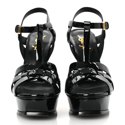 Saint Laurent Patent Tribute 105 Platform Sandals 37 Black 3 of 14
