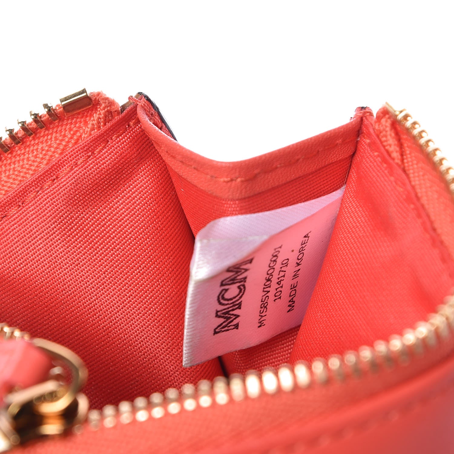 MCM Visetos Grained Calfskin Tri-Fold Wallet Marigold Orange 7 of 8