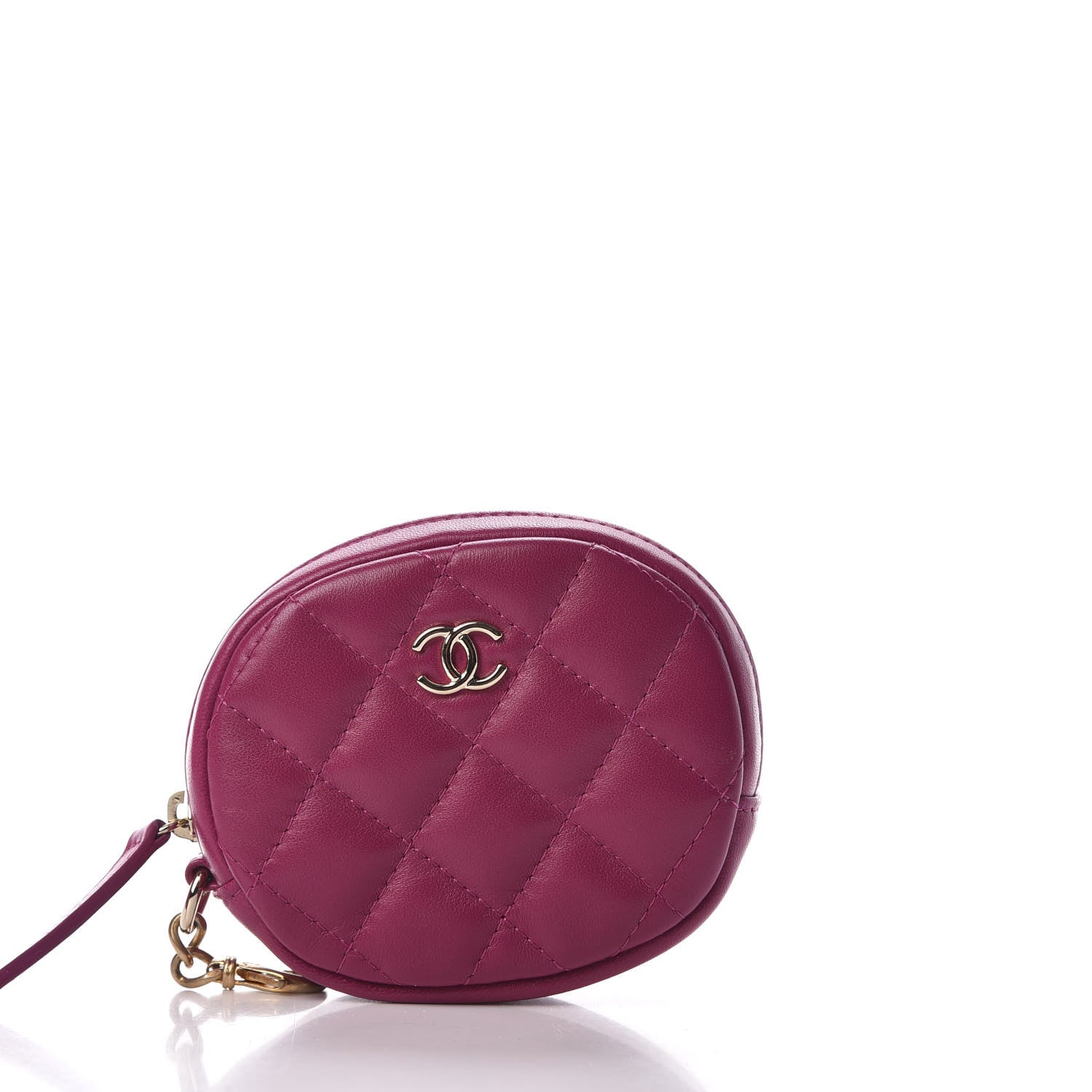 Chanel Wool Tweed Lambskin Quilted 19 Wallet On Chain WOC and Coin Purse Fuchsia 10 of 14