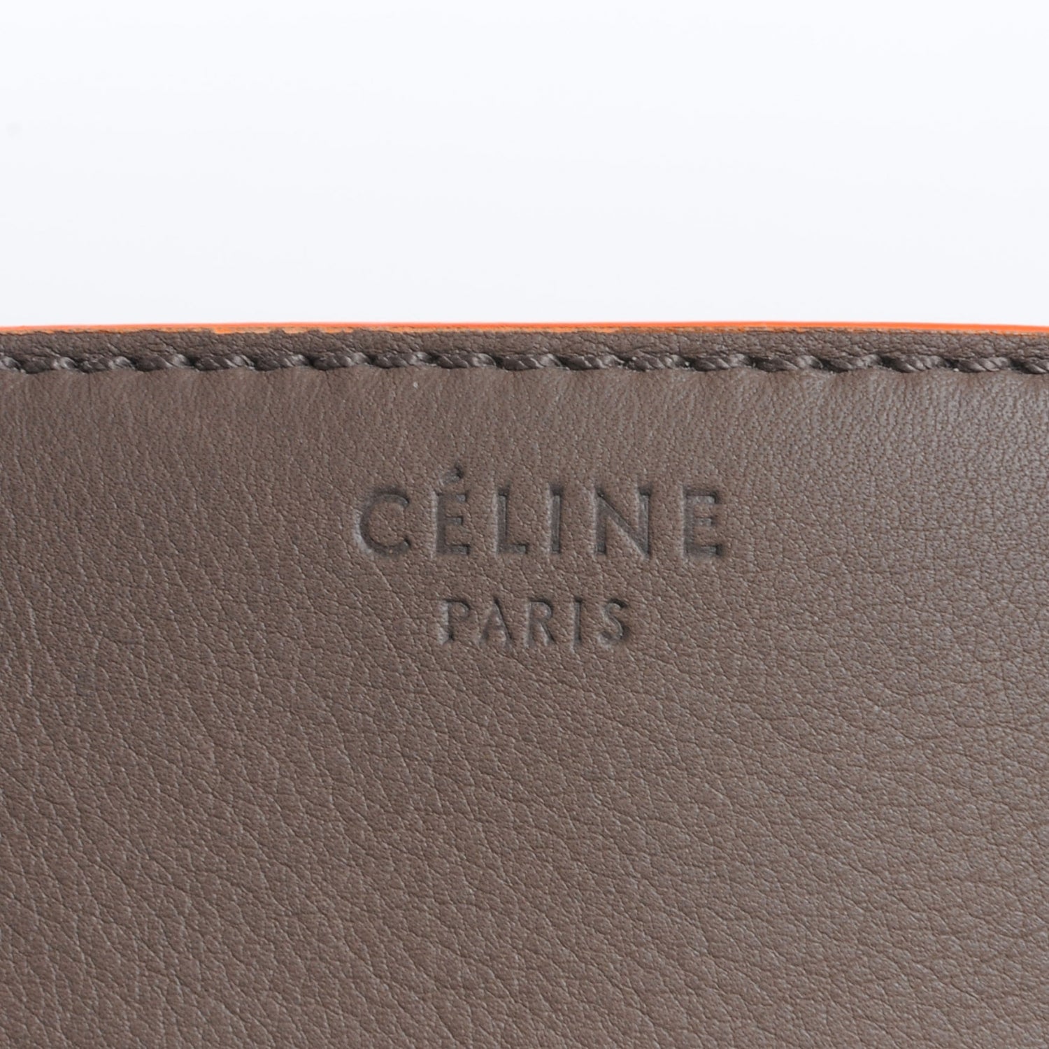 Celine Smooth Calfskin Large Phantom Luggage Grey Orange 6 of 9