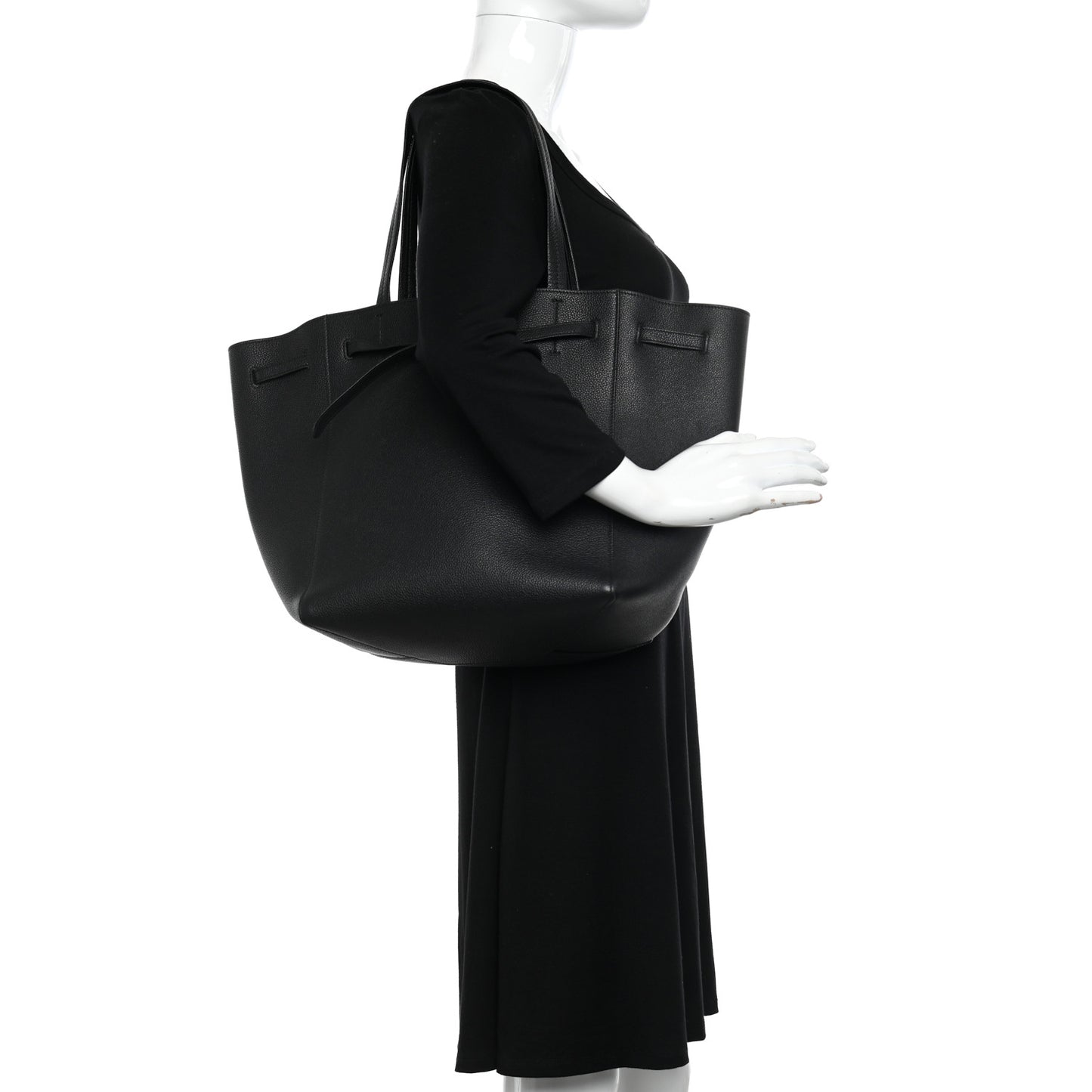 Soft Grained Calfskin Small Belt Cabas Phantom Black