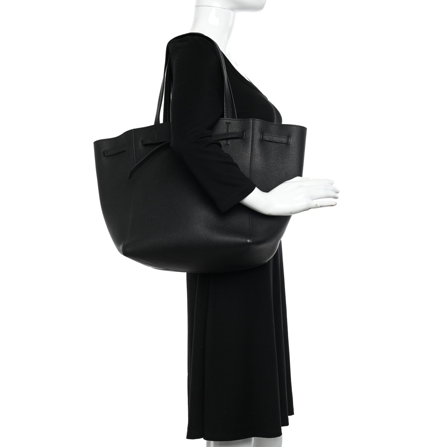 Celine Soft Grained Calfskin Small Belt Cabas Phantom Black 2 of 10