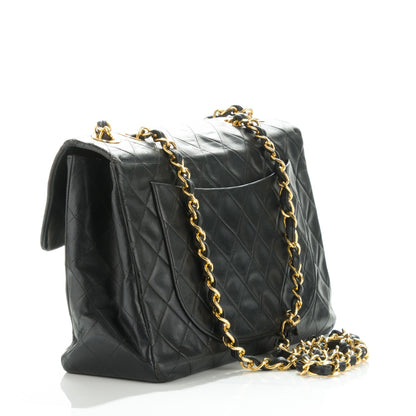 Chanel Lambskin Quilted XL Jumbo Single Flap Black 3 of 14