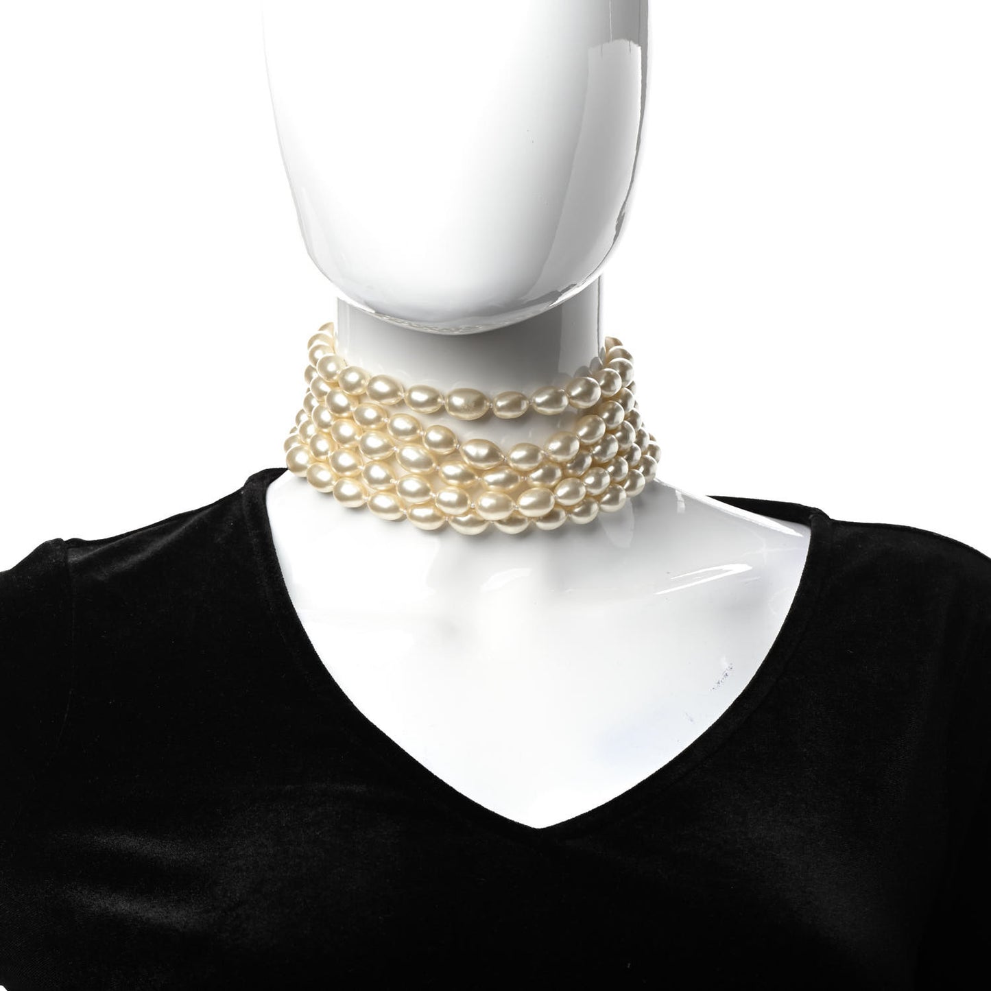 Pearl Multi Strand Choker Necklace Gold