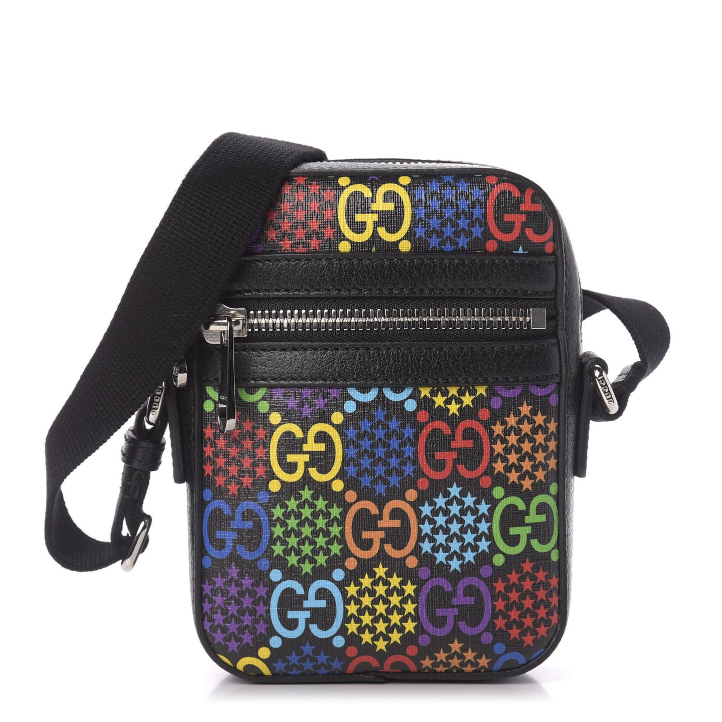 GG Supreme Monogram Psychedelic Messenger Bag Black