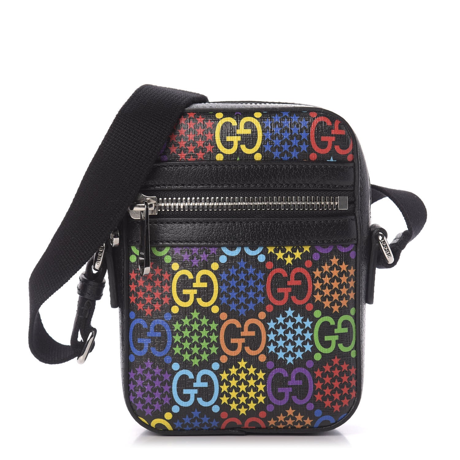 Gucci GG Supreme Monogram Psychedelic Messenger Bag Black 2 of 12