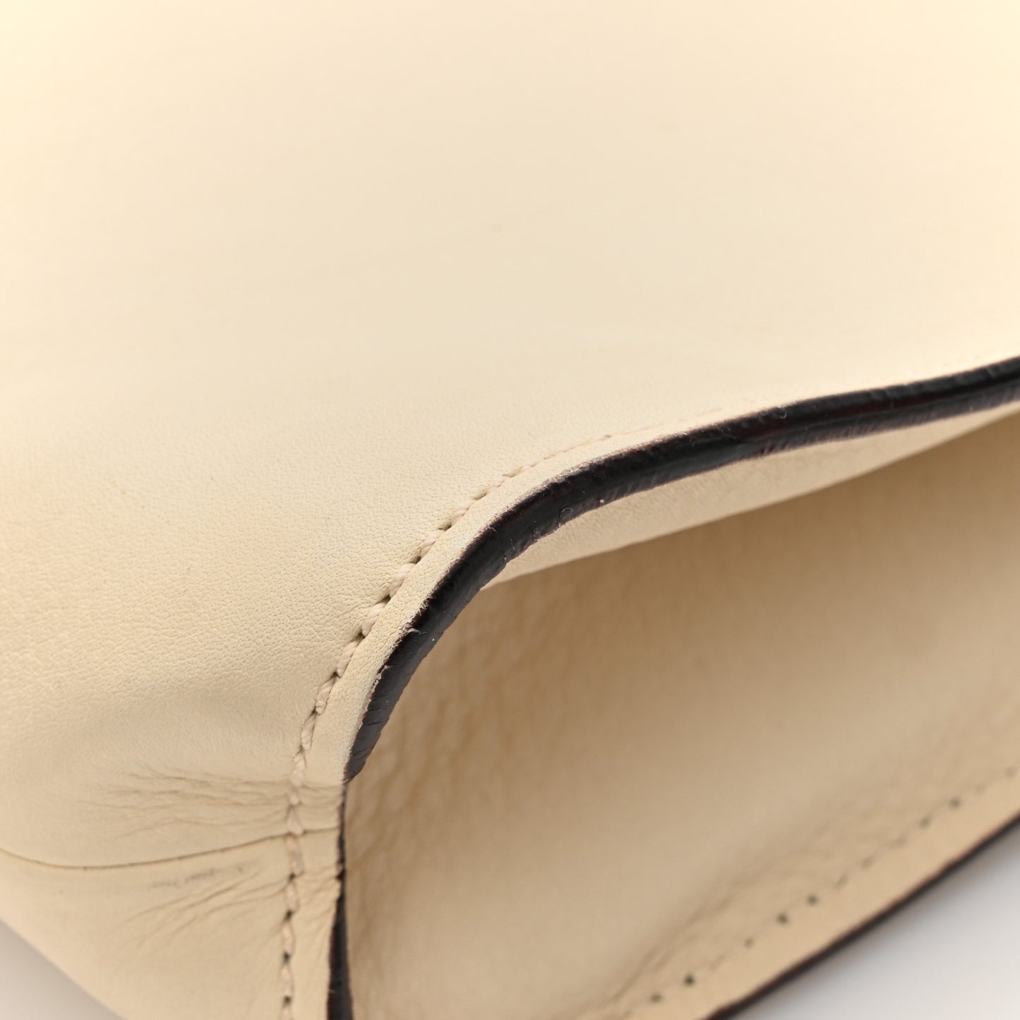 Calfskin Bamboo Top Handle Hobo Ivory