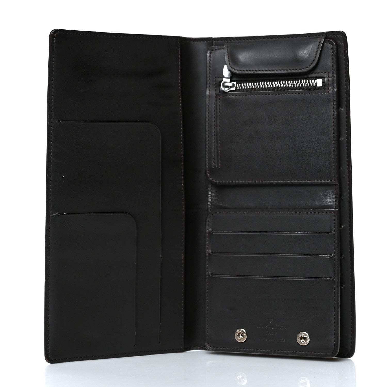 Louis Vuitton Monogram Glace Portefeuille Double Wallet Cafe 5 of 9