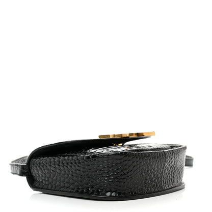 Saint Laurent Crocodile Embossed Calfskin Small Kaia Satchel Black 4 of 9