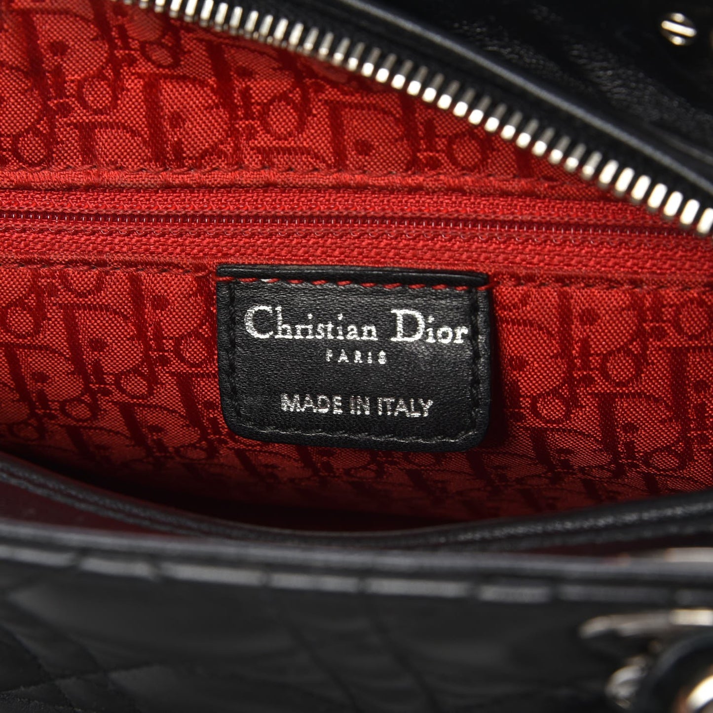 Lambskin Cannage Medium Lady Dior Black