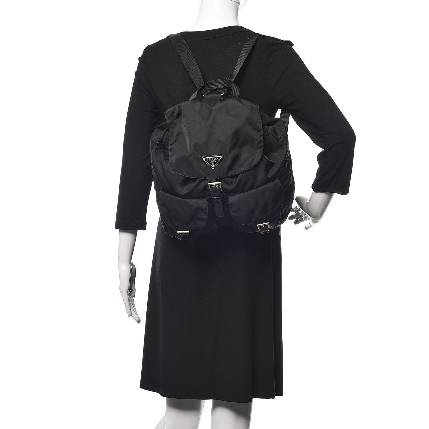 Nylon Vela Medium Backpack Black